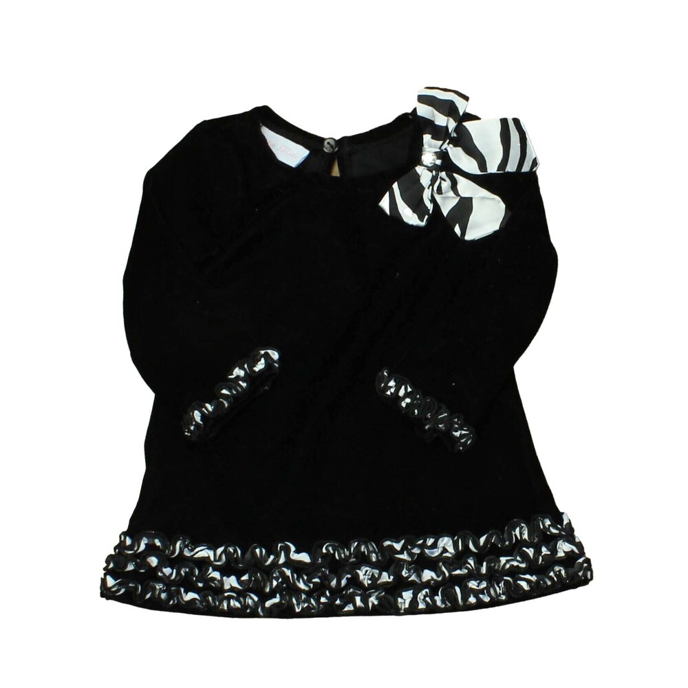 Bonnie Baby Girls Black | White Dress size: 12 Months
